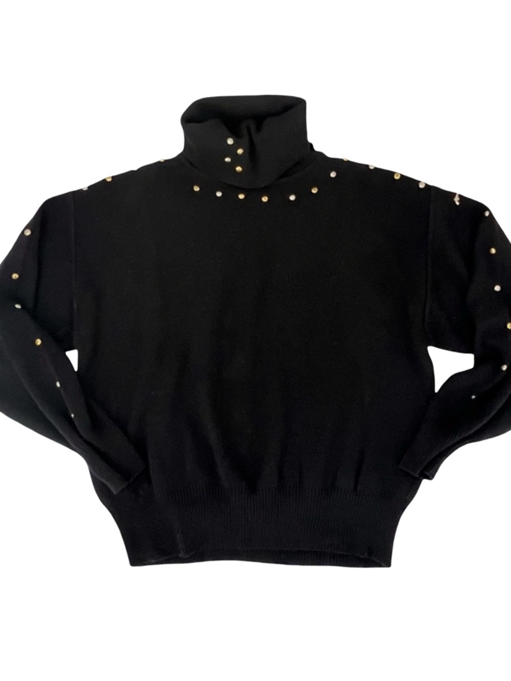Vintage Obermeyer Studded Ski Turtleneck Sweater Size S embellished